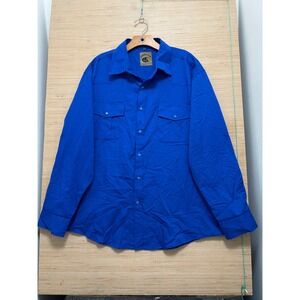 Coevals Club Mens XL Royal Blue Western Pearl Snap Long Sleeve Shirt 4961
